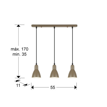 I3 AFRA Colgante Marrón Lineal 3L