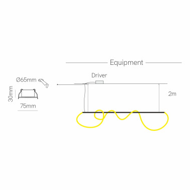 Beneito Faure Kaa Line Colgante Manguera Led
