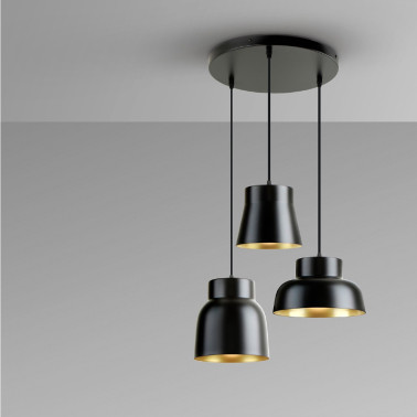 I3 VULCANO Colgante Negro 3L