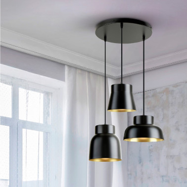 I3 VULCANO Colgante Negro 3L