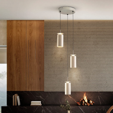 SCHULLER ALFARA Lámpara Colgante 3L Crema