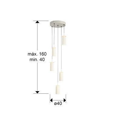SCHULLER ALFARA Lámpara Colgante 5L Crema