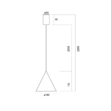 MANTRA CONO 180 Colgante Cobre 10W
