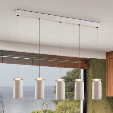 SCHULLER ALFARA Colgante Lineal 5L Crema