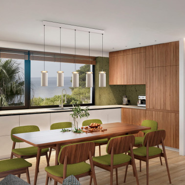 SCHULLER ALFARA Colgante Lineal 5L Crema