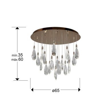 SCHULLER LÁGRIMAS Lámpara 19L Oro Rosa