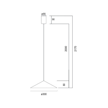 MANTRA CONO 300 Colgante Cuero 10W