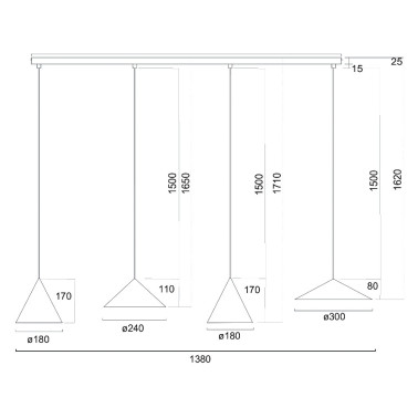 MANTRA CONO 1380 Colgante 4L 20W