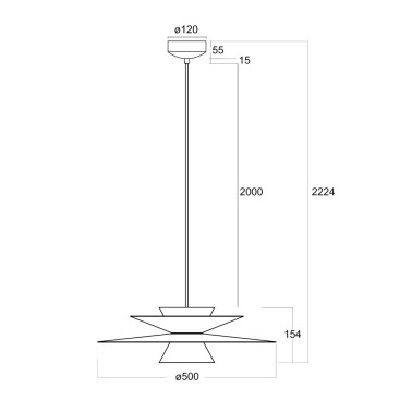MANTRA ESTRELLA 500 Colgante Caqui 12W