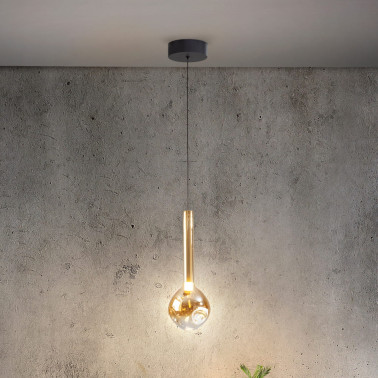 SCHULLER ESSENZA Colgante 1L Negro-Ámbar