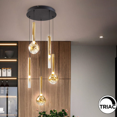 SCHULLER ESSENZA Colgante 5L Negro-Ámbar