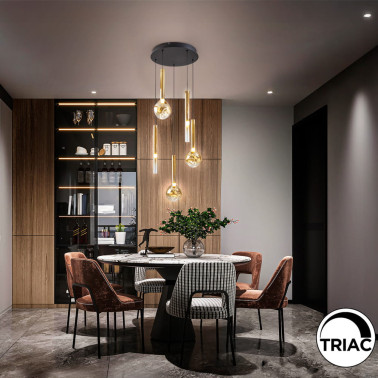 SCHULLER ESSENZA Colgante 5L Negro-Ámbar