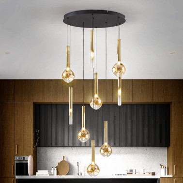 SCHULLER ESSENZA Colgante 9L Negro-Ámbar