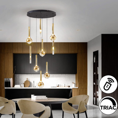 SCHULLER ESSENZA Colgante 9L Negro-Ámbar