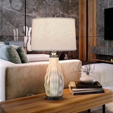 SCHULLER TESSA Sobremesa de Cerámica Blanco