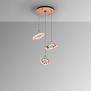 SCHULLER MIRENA Lámpara Colgante 3L Oro Rosa