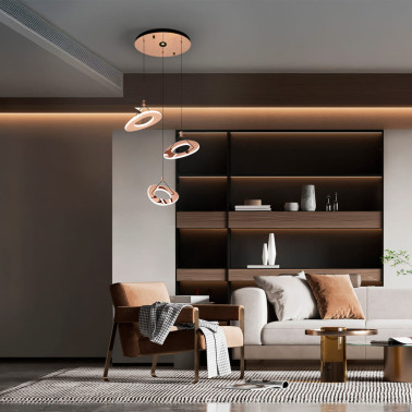 SCHULLER MIRENA Lámpara Colgante 3L Oro Rosa