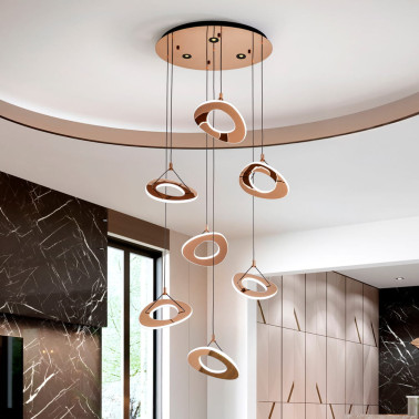 SCHULLER MIRENA Lámpara Colgante 7L Oro Rosa