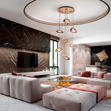 SCHULLER MIRENA Lámpara Colgante 7L Oro Rosa