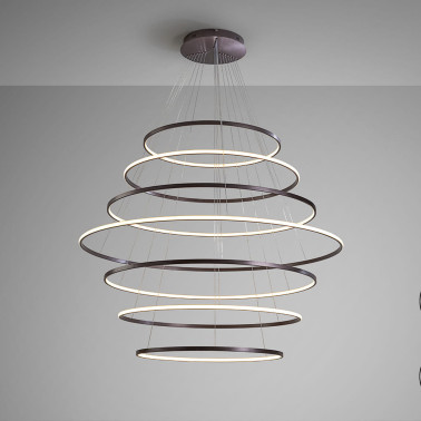 SCHULLER ODESSA Lámpara Colgante 7 Aros Bronce Oscuro