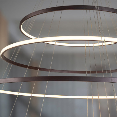 SCHULLER ODESSA Lámpara Colgante 7 Aros Bronce Oscuro