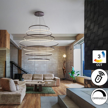 SCHULLER ODESSA Lámpara Colgante 7 Aros Bronce Oscuro