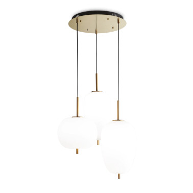 IDEAL LUX UMILE SP3 Colgante 3L Oro/Blanco