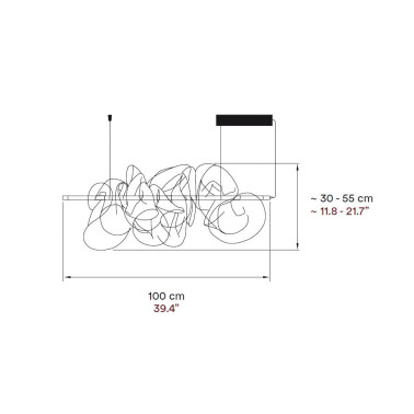 LZF THE CLOUD Colgante Lineal de Tela-Acrílico