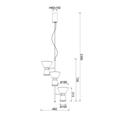 MANTRA NEW YORK Led Colgante Oro 3L