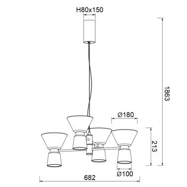 MANTRA NEW YORK Led Colgante Oro 4L