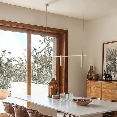 SULION SIENA Colgante Lineal Blanco Mate