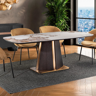 SCHULLER LUCA Mesa de Comedor Roble Oscuro