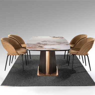 SCHULLER LUCA Mesa de Comedor Roble Oscuro