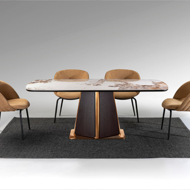 SCHULLER LUCA Mesa de Comedor Roble Oscuro