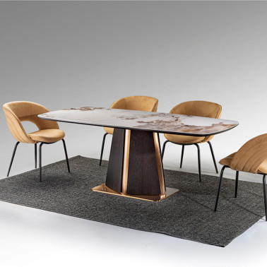 SCHULLER LUCA Mesa de Comedor Roble Oscuro