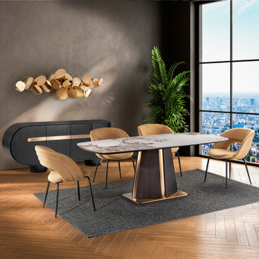 SCHULLER LUCA Mesa de Comedor Roble Oscuro