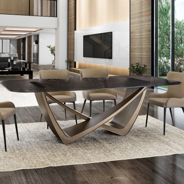 SCHULLER GENESIS Mesa de Comedor Bronce 240 cm