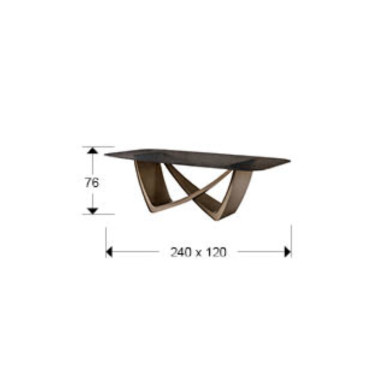 SCHULLER GENESIS Mesa de Comedor Bronce 240 cm
