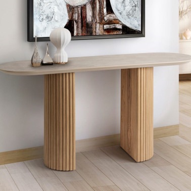 SCHULLER IRATI Consola Piedra-Madera 130x78