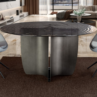 SCHULLER NIGHT Mesa de Comedor Gris Plomo Ø150