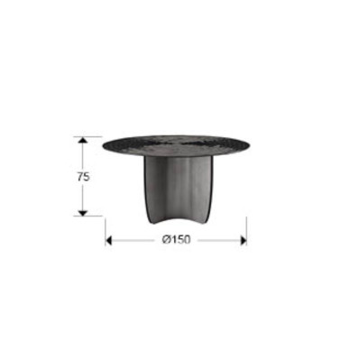 SCHULLER NIGHT Mesa de Comedor Gris Plomo Ø150