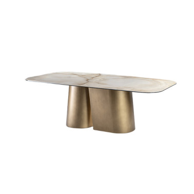 SCHULLER NUMA Mesa de Comedor Latón 240 cm
