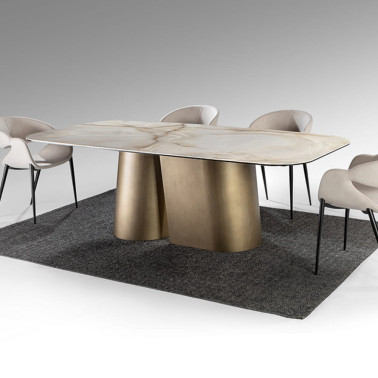 SCHULLER NUMA Mesa de Comedor Latón 240 cm