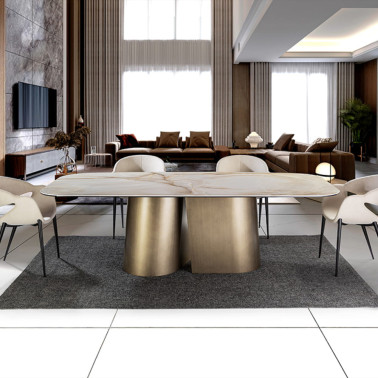 SCHULLER NUMA Mesa de Comedor Latón 240 cm