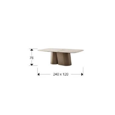 SCHULLER NUMA Mesa de Comedor Latón 240 cm