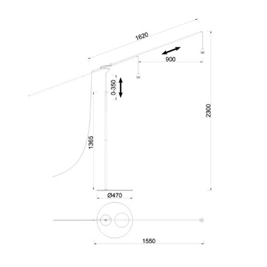 MANTRA RUTI Pie Estructura Negro