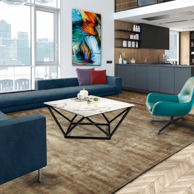 SCHULLER LUMA Mesa de Centro Negro-Simil Mármol