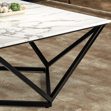 SCHULLER LUMA Mesa de Centro Negro-Simil Mármol