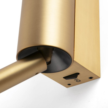 FARO DANTE Aplique con Lector Oro Satinado 5W+3W 2700K