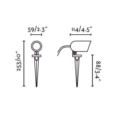 FARO LUCA Proyector Estaca Negro GU10